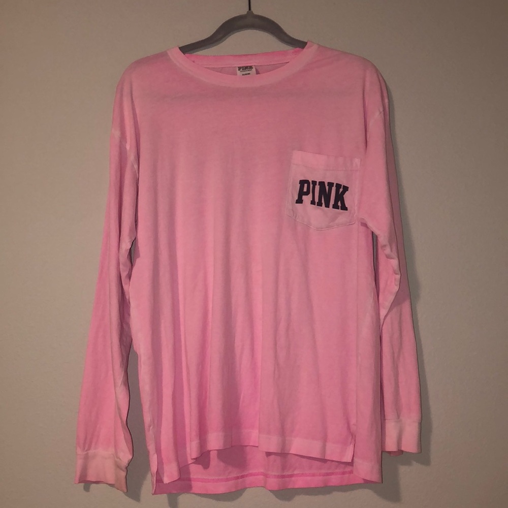 PINK long sleeve cotton tee